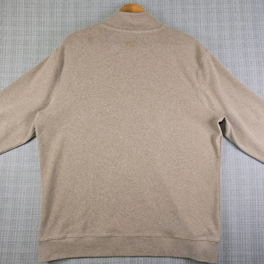The Normal Brand 4‑Button Mock Neck Pullover Men's XL Brown Bear Logo Rugged